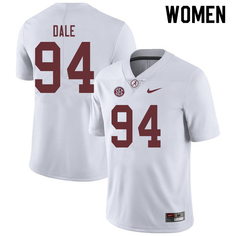 Alabama Crimson Tide Women's DJ Dale #94 White NCAA Nike Authentic Stitched 2019 College Football Jersey QY16S21CW